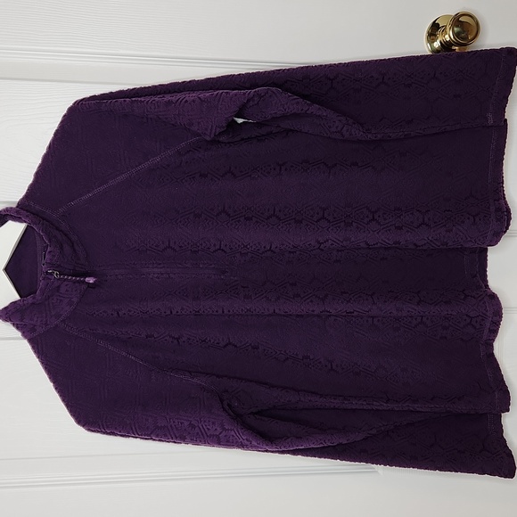 Eddie Bauer 1/4 zip longsleeve purple textured lightweight size L - Picture 2 of 8